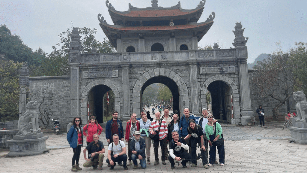 Scuba Cruise Vietnam group in front of a temple