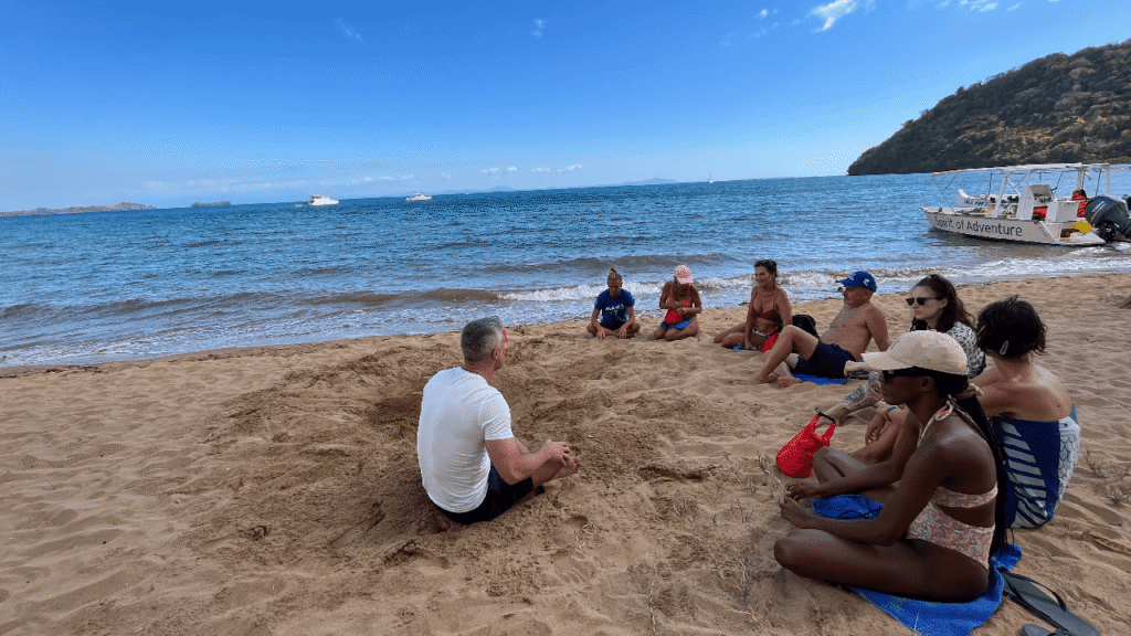Our naturalist talks about sea turtles in Nosy Sakatia, Madagascar