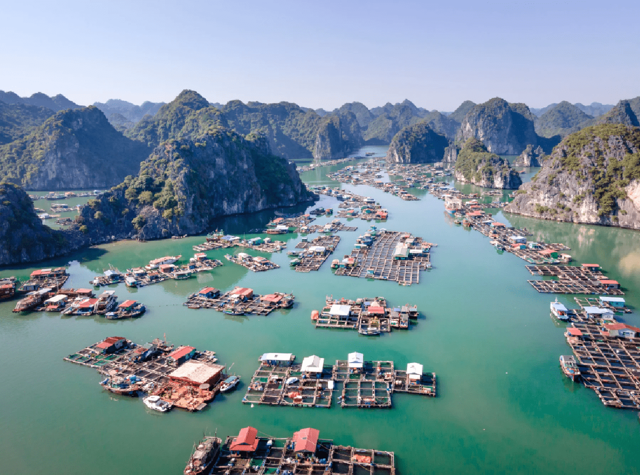 The floating village of Cat Ba, Vietnam