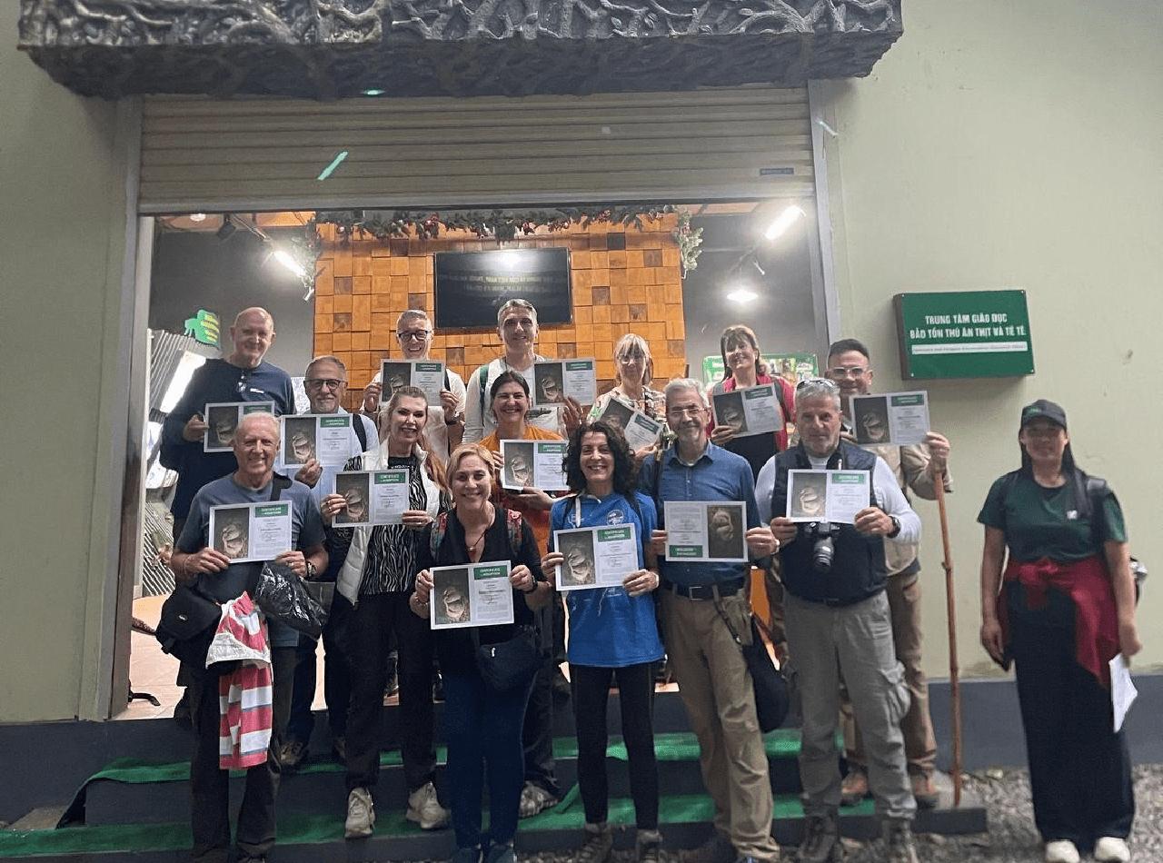 Scuba Cruise Vietnam group after volunteering at the Save Vietnam Wildlife center